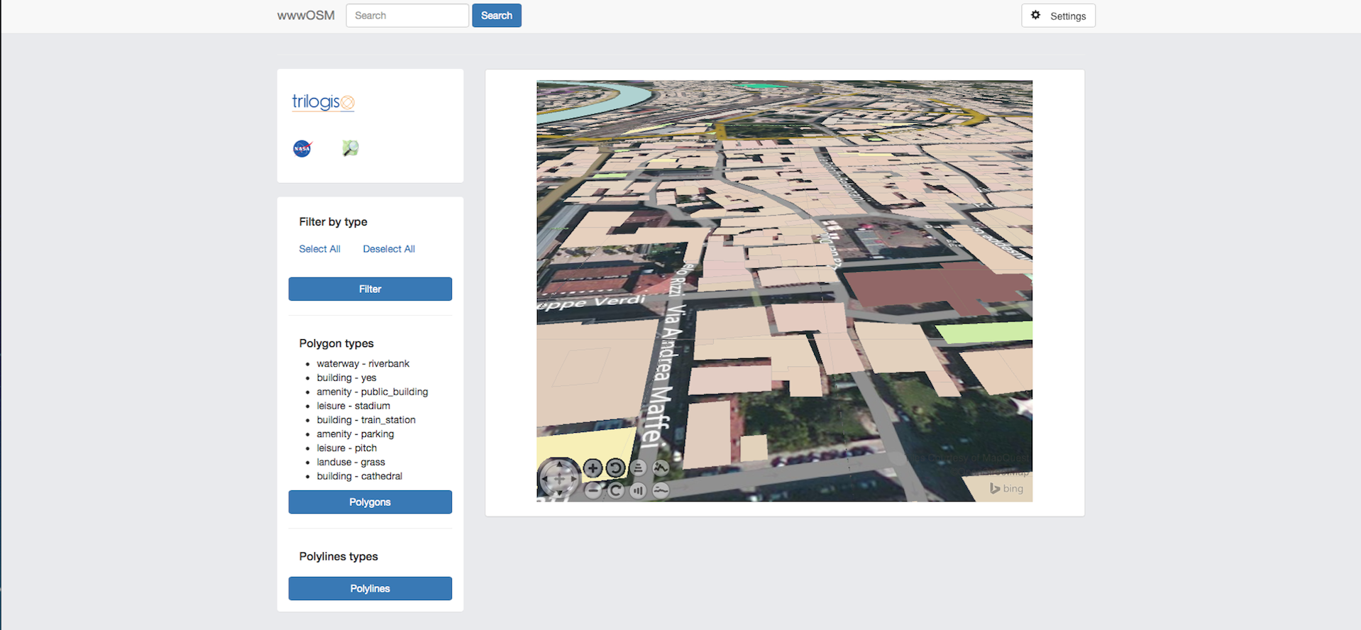 2D View with Bing tiles