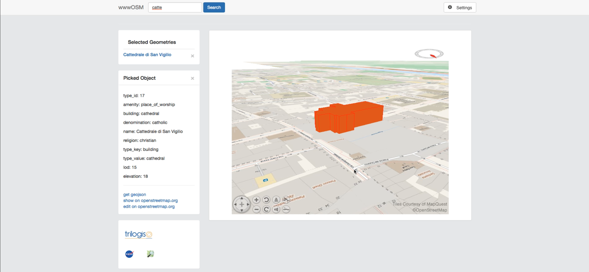 3D Search and Highlighting